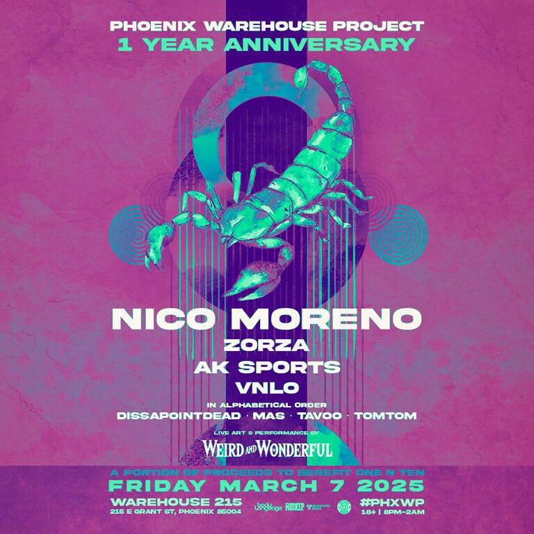 Nico Moreno, Phoenix Warehouse Project, Warehouse 215, techno event Phoenix, underground techno, industrial techno, Relentless Beats, RBDeep, Body Language event, Techno Snobs, hard techno Phoenix, Zorza DJ, AK Sports techno, VNLO DJ, Dissapointdead music, Mas techno, Tavoo DJ, Tomtom DJ, techno music Arizona, club events Phoenix, EDM warehouse event, techno rave 2025, Phoenix nightclub, underground music event, warehouse rave Arizona, techno scene Phoenix, electronic music festival, warehouse party, best techno events 2025, techno clubbing, industrial bass music, dark techno event, electronic dance music Arizona.