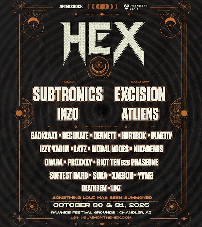 HEX Music Festival Summons Subtronics, Excision, INZO, ATLiens, and More for a Two-Night Halloween Bass Ritual 19 HEX Music Festival Summons Subtronics, Excision, INZO, ATLiens, and More for a Two-Night Halloween Bass Ritual